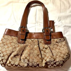 Coach bag. Classic brown and tan.